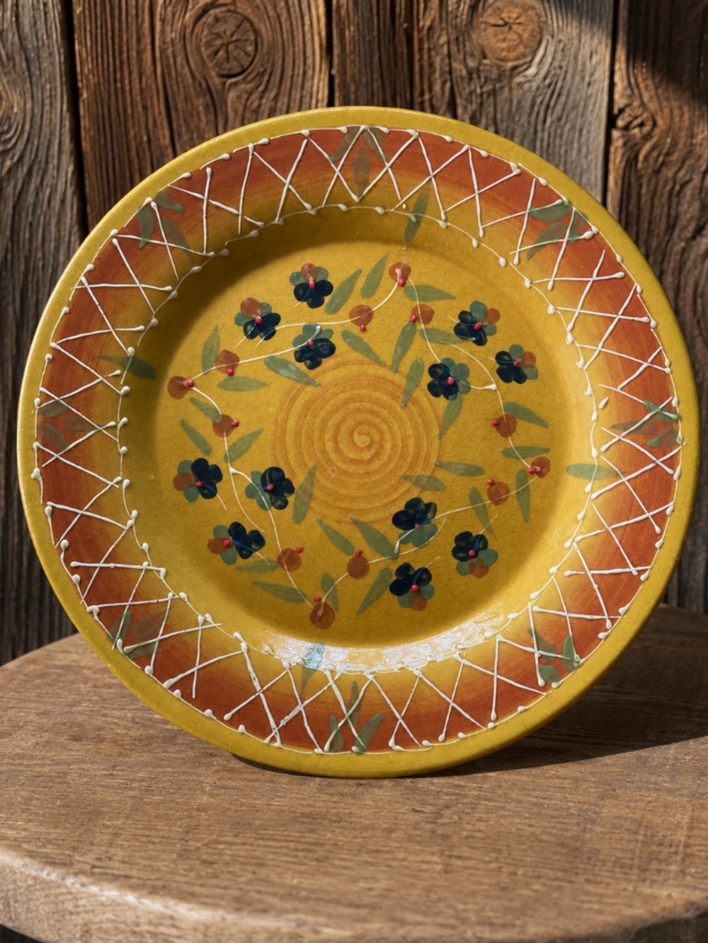 Yellow Floral Ceramic cake/treat stand